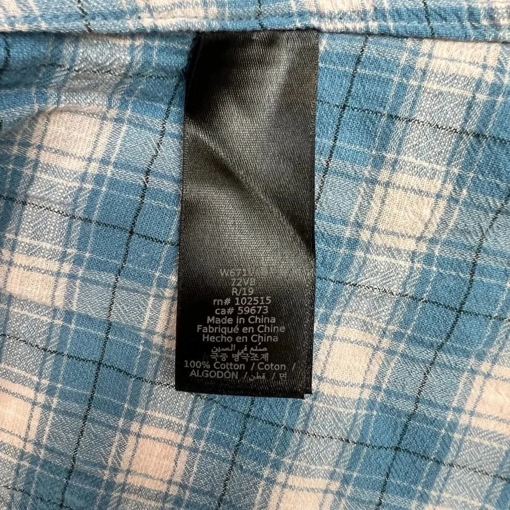 New John Varvatos Men US XL Blue White Plaid Shirt Long Sleeve Button Down - Picture 12 of 13